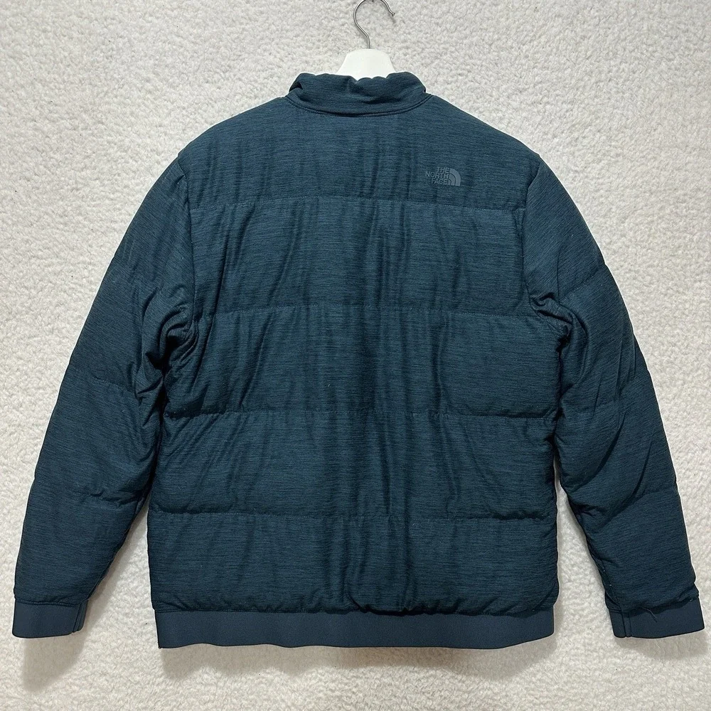 The North Face 550‎ Men's Quilted Puffer Snap T Button Teal Green Jacket Size M